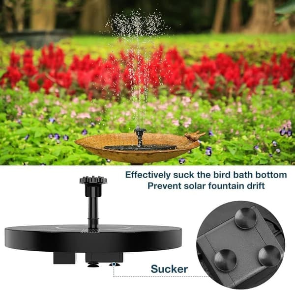 Solcellefontæne – Solcelledrevet fontæne til fuglebad 16 cm