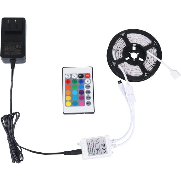 RGB LED-remsa med 24-knapps IR-fjärrkontroll och vit IR-kontroller