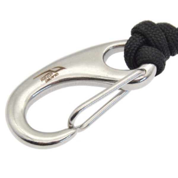 2x Scuba Diving Dobbel Dual Rustfritt Stål Reef Drift Hook Med Line Og Klips Hook Svart