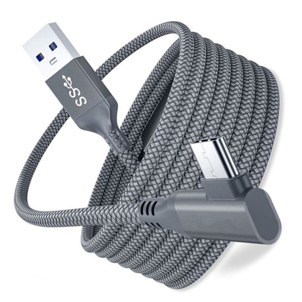 5 metrin latauskaapeli Oculus Quest 2 Link -kuulokkeille, USB 3.0 Type C -datakaapeli, Type-C - USB-A -muunnin