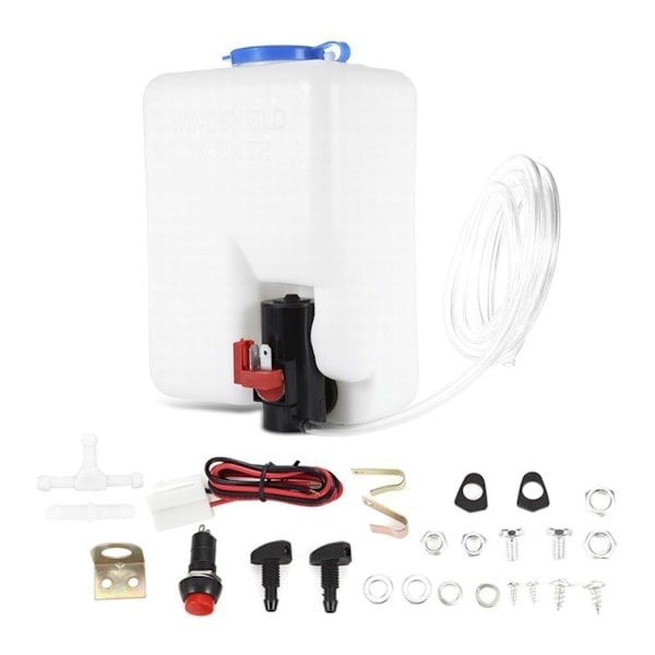 /HH/ Bil Vindrutespolare Flasktank Kit med Jetledningar Vattenpumpslang 12V 1,5L Vindrutespolare Reservoarpumpflaska