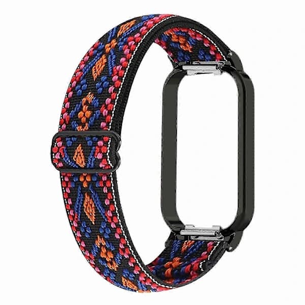 HA~Justerbart elastisk nylon urrem til Redmi Band 2, åndbart smartwatch armbånd Orange Pink