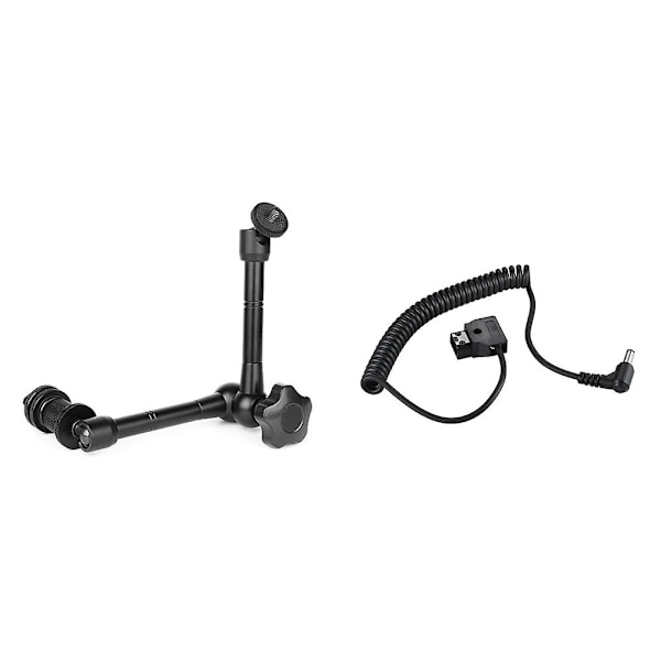 1 stk Magic Arm Artikulerende Arm Magisk Friksjon Med Hotsko Feste & 1 stk Hann Til DC 5.5 X 2.1mm