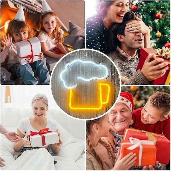 Keltainen Neon Olutkyltti - LED-baarikoriste - Neonkyltit Australia