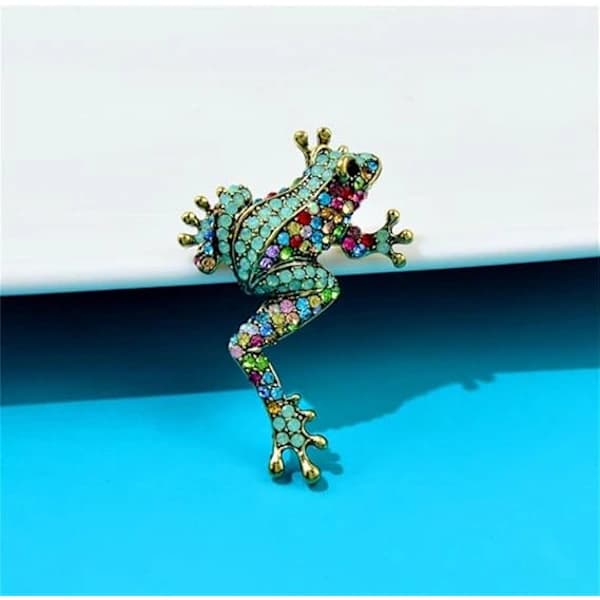 Grøn strassbroche, fuld glasdesign, legering, smykker til kvinder og mænd
