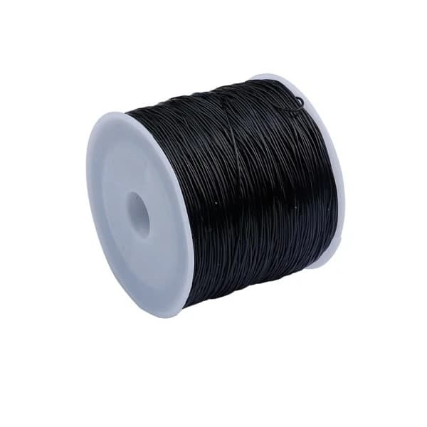 Elastisk tråd för armband 100m*0,8mm Elastisk armbandslina Elastisk stretchtråd Transparent Svart Transparent med sax och pärlnål