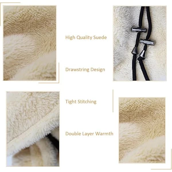Sherpa-huppu laskettelumaski, fleece-balaclava tuulenpitävä talvimaski