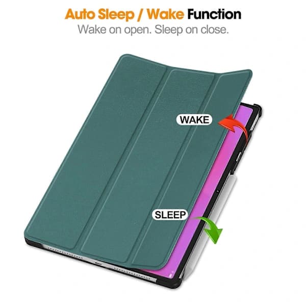 HA-etui til Lenovo Yoga Tab Plus Anti-Drop Læderstativ Tablet Cover - Sortgrøn