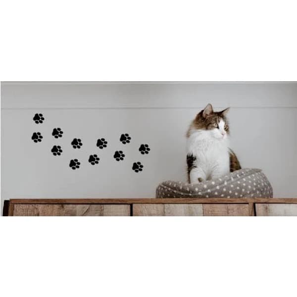 (13×6,6×0,1 cm) Vinyldekaler med katte-/hundepote-mønster