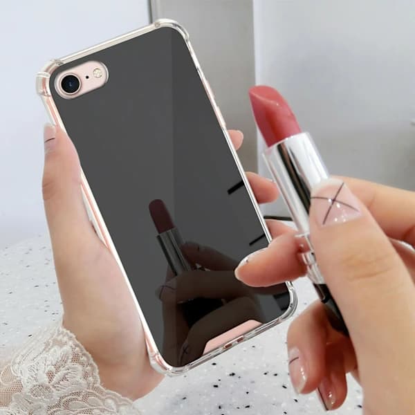 iPhone 7/8/SE, skal, skydd, spegel, rosa Rosa
