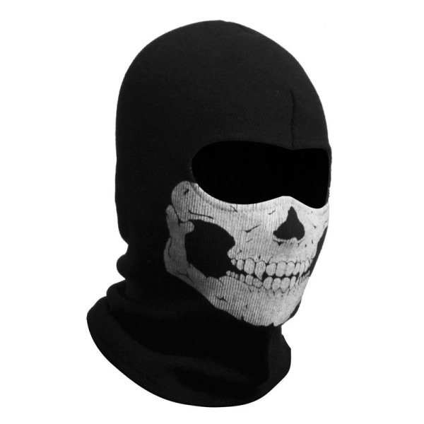 Ghost Mask Skull Costume Full Head Ski Snood Stickad vindtät