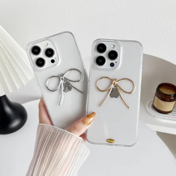 Simpel 3D Roset Klar Blød Telefon Cover Kompatibelt med iPhone Cover (Guld, til iPhone 16 Pro Max)