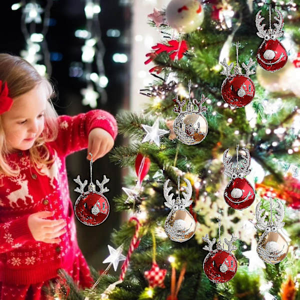 Julgranskula i form av träd, hängande prydnad för jul, fest, hem, trädgård, veranda (2 set) Bd