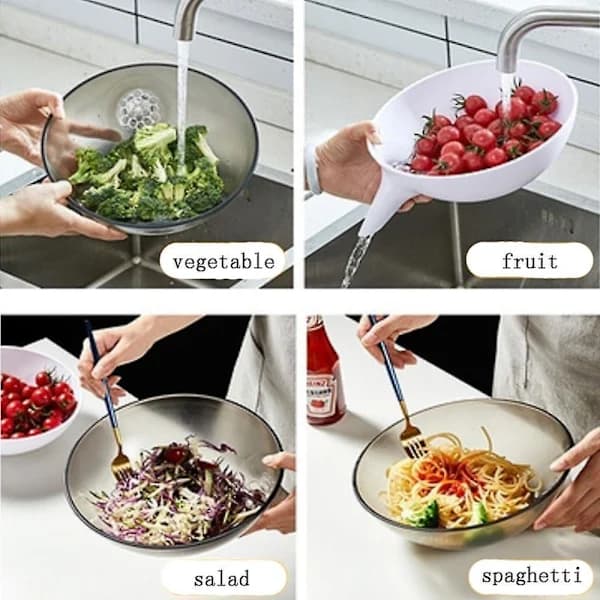 HA~Matavfallssil med pip, Multifunktionell silskål, Köksavfallssil, Avfallssil för grönsaker och frukt
