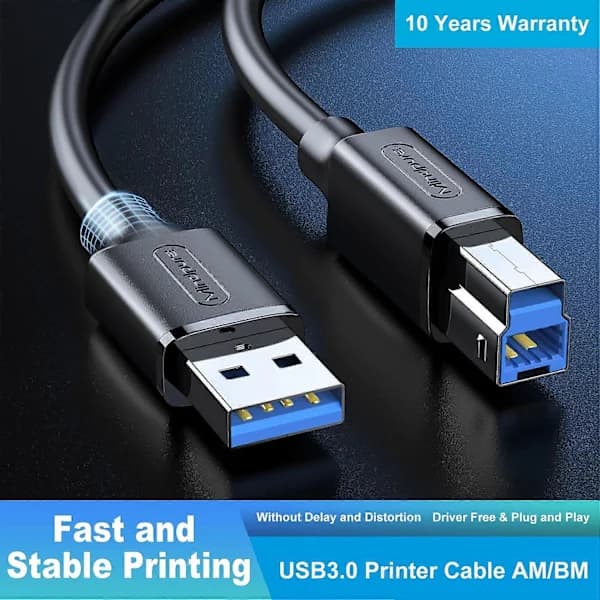 MINDPURE US102 1m USB3.0 Hann til USB Type-B Hann Skriverkabel HD Utskriftskabel