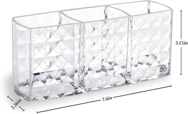 Makeup Organizer - Klar akryl makeup organizer - Holder med 3 rum