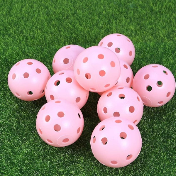 22PCS Treningsgolfballer Begrenset Flygolf Treningsball Hul Golfballsett for Innendørs Utendørs Fest (Gul)