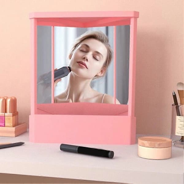 Ikke-vendende spejl til makeup, kompakt makeupspejl, gave til kvinder, sort, stor størrelse