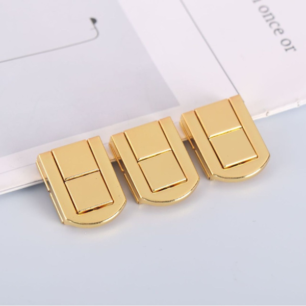 4 st fjäderlås, 25*33mm 9g (LxB) Zinklegering Hasp Lock Latch Clasp för smyckeskrin Träfodral, Guld