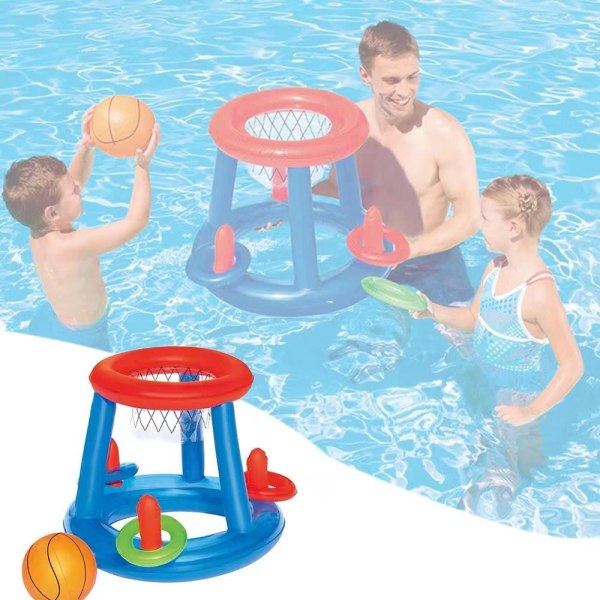 Uppblåsbar pool och basketleksaker - Sommarsimbojkast