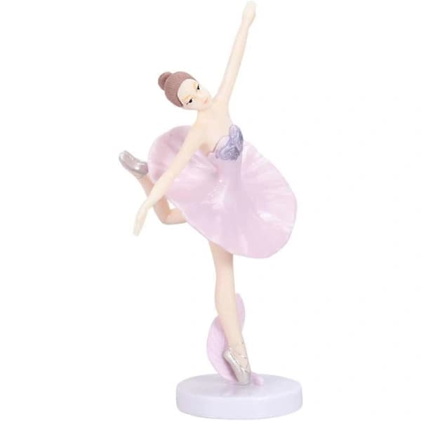 Sett med 3 dekorative ballettfiguriner for hjem, kontor (Rosa 14cm)