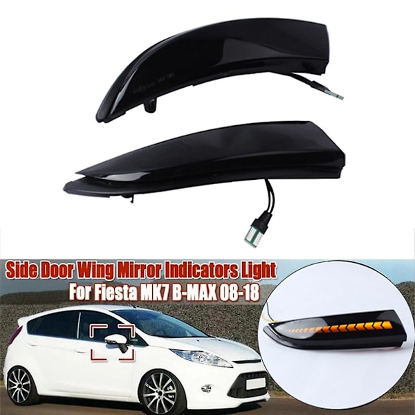 LED dynamiske side-speilblinklys for Fiesta Mk7 2008-2017