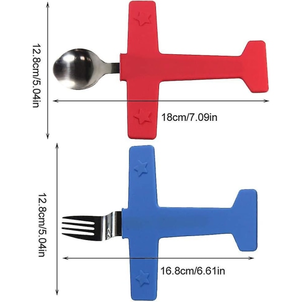 Rustfritt stål flygaffel skje sett barn bestikk sett