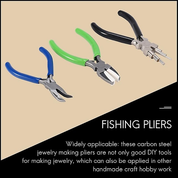3 stk smykke-tangsett Inkluderer 6 i 1 smykke-tang nylon nese-tang buede nese-tang, smykke