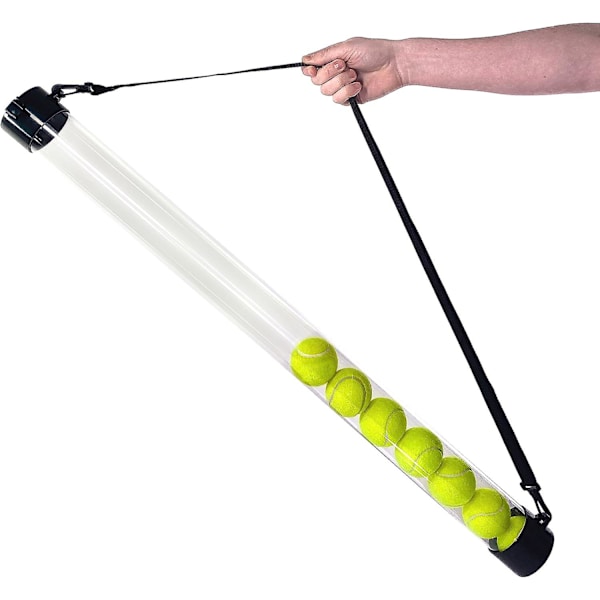 Tennisbollplockare, Pickleballbollplockare, för 15 bollar, Enkel bollsamlare, Lätt att dispensera, Hållbar, Lätt, Lätt att bära med axelrem