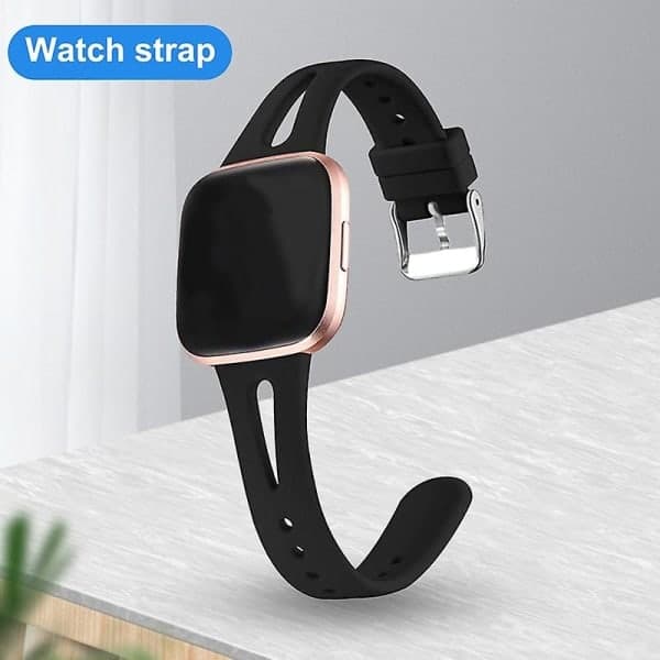 Vedenpitävä silikoni ranneke Fitbit Versa2/Versa Lite/Versa - Viininpunainen, Pieni