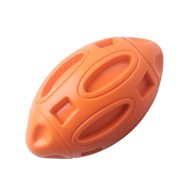 /HA/ Pipande hundleksak för aggressiva tuggare: Valp Gummi Tuggleksak Boll Orange