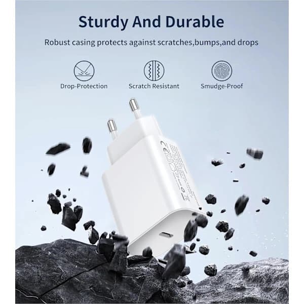 3-pack A-pple 20W USB C Strömadapter Speciellt Utformad för iPhone USB C-kontakt med iPhone 16/15/14/13/12 Plus Pro Max Mini