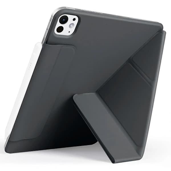 HA-Etui til iPad Pro 13 (2024) PC+PU Læder Origami Stativ Magnetisk Tablet Beskyttelse - Sort