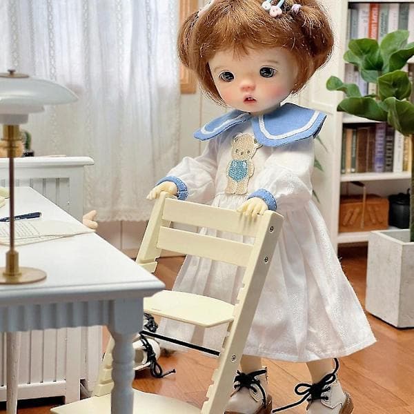 1/6 1/12 Modell Miniatyr Møbler Tilbehør Barnestol Rack Ob11 Bjd Leker, rosa