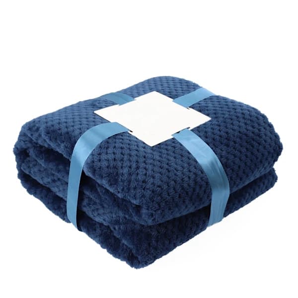 Filt 150X200cm - Sengetæppe Sofatæppe Blødt Tæppe - Fluffy og Blødt - Polyester Marineblå Navy blue