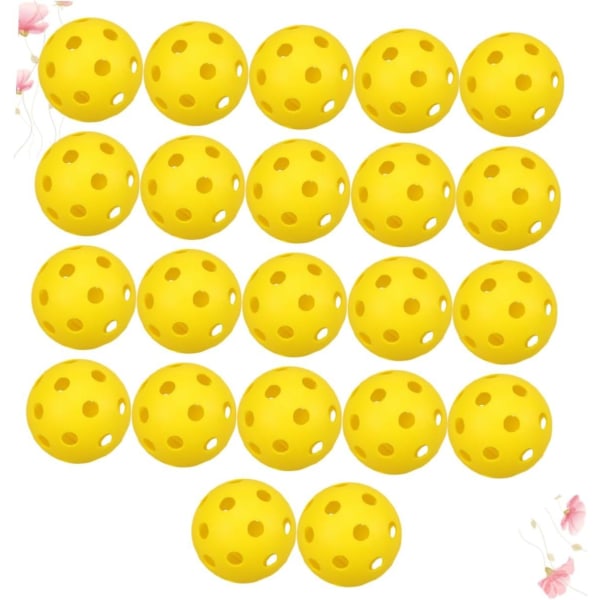 22 st barnverktyg skumgolfbollar gula tillbehör leksak sport träningsbollar nästan golfbollar plastboll med hål pitching maskin husdjursbaseboll