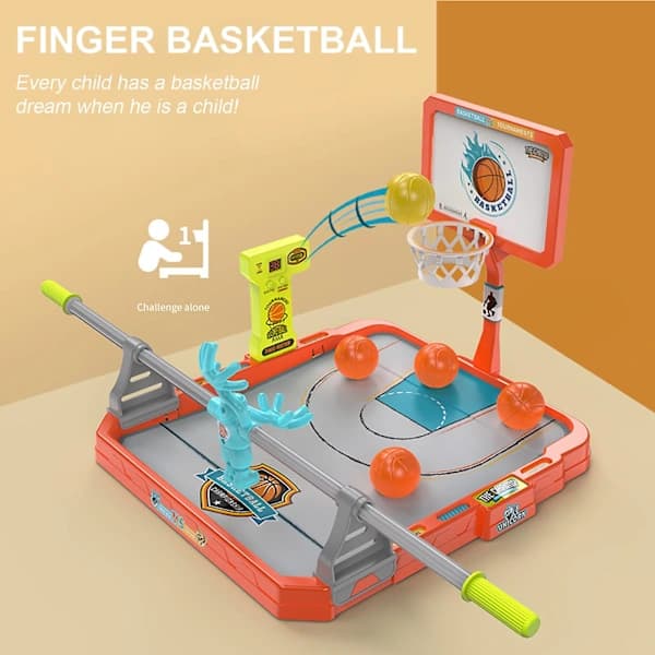 Barnens skrivbordsbasketställ Dubbel interaktiv fingertippsskjutleksak