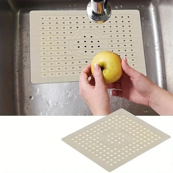 Diskmatta och diskbänksmatta i gummi, 2-pack, skyddar diskbänken i köket, 25,4 × 30,48 cm
