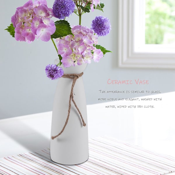 Vit keramisk vas minimalistisk stil dekoration, modern porslinsvas design (b stil)