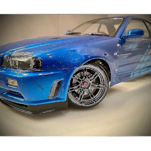 4 kpl Metalliset jarrulevyn kuusiokolosovittimet yhteensopivat 1/10 Sakura D4 Rc-auton kanssa, sininen