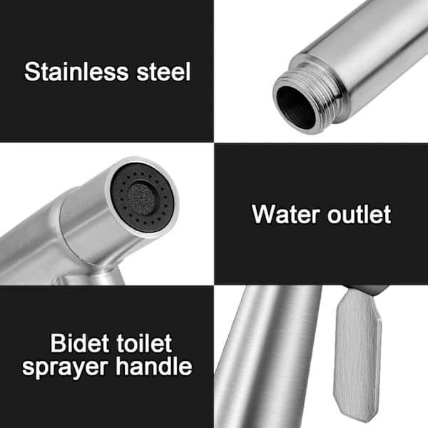 HA~2 Stykker Bidé Toalettsprøyte Hode Rustfritt Stål Håndholdt Bidé Sprøyte Tøybleiesprøyte for Bad