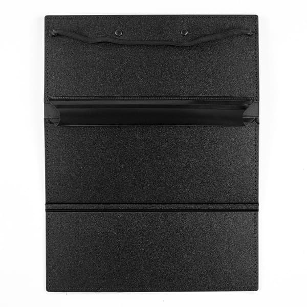 A4 Sammenfoldelig Clipboardmappe, Holdbar PP-organizer Med Stålclips, Bærbar Til Møder, Kontor Og Studie, Sort