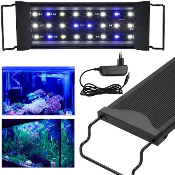12W LED Akvariebelysning Universel Pasform Overfladelampe med Timer, 30-50cm