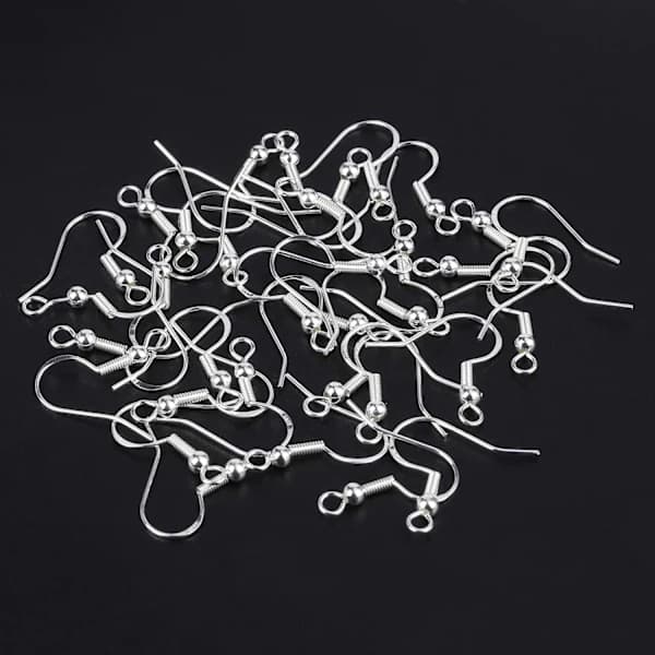 HA-100 st Örhängen Krokar 925 Sterling Silver Örhängen Krokar Silver