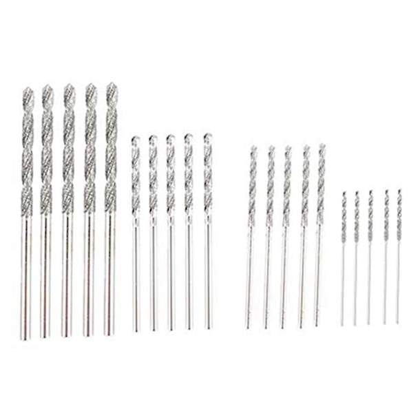 /HH/ Diamantborrset 20 st 4 Storlekar 1mm 1,5mm 2mm 2,5mm Twist Tip Smycken Strand Havsglas Skal - Perfekt