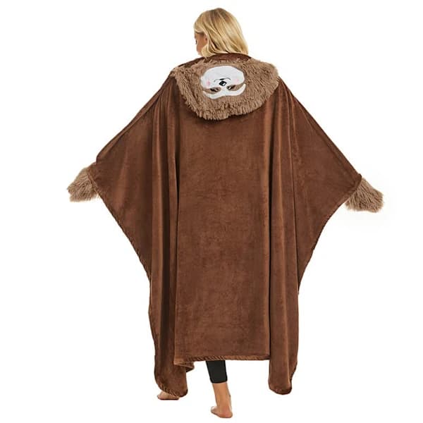 Gave til kvinner, bærbar teppe for kvinner, mørkebrun dovendyrgave til kvinner, sofateppe, dovendyrteppe, varmt koseteppe, fluffy, teppe med