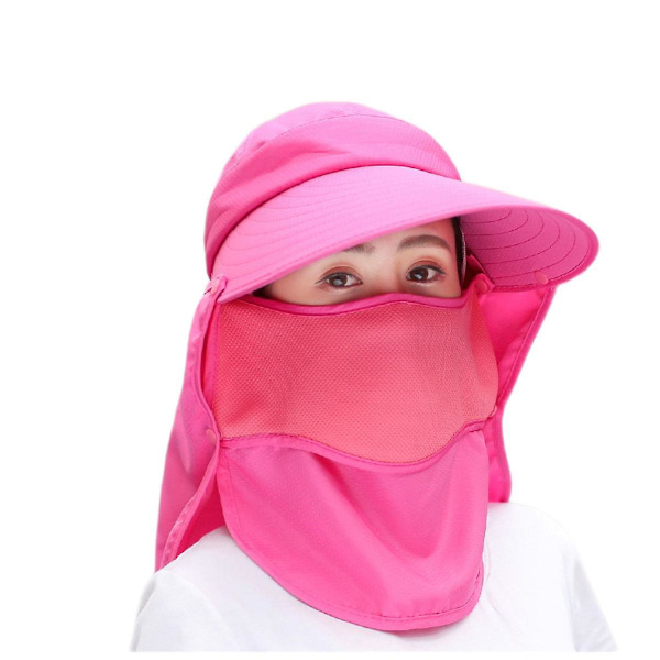 Kvindernes sommer -Proof Uv ridning elektrisk køretøj rejser til solen hat tom top cap kan fjerne solen hat,  Rose