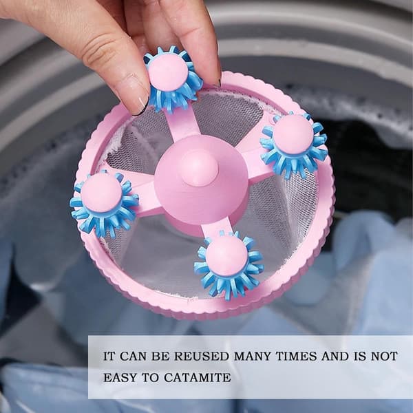 Vaskemaskine Hårfanger, PP Polyester Mesh Fnugfilter, Dyrehår- og Fnugfjerner til Vasketøj, Blå Lilla Pink