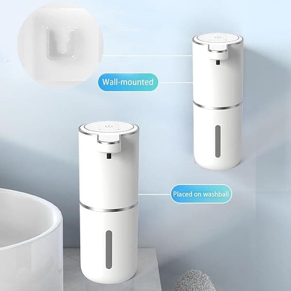Automatisk sensor dispenser til håndsæbe – 380 ml – vægmonteret elektrisk sæbedispenser til køkken, badeværelse og kontor