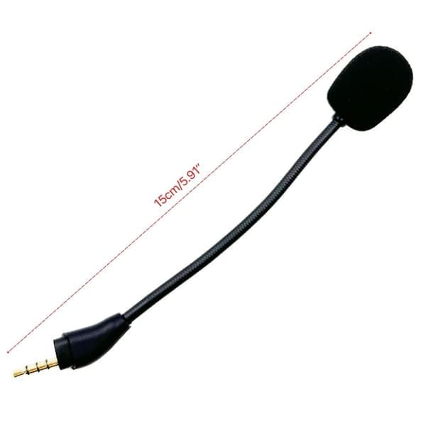 Erstatningsspilmikrofon 3,5 mm til mikrofonarm kompatibel med Kingston Cloud 2 II HyperX Cloud II trådløst computer-PC-spilheadset (sort)